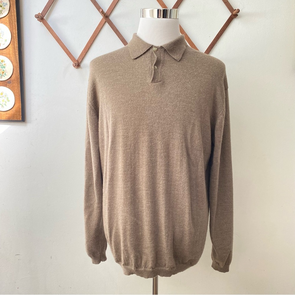 J Ferrar Merino Wool Collared Sweater